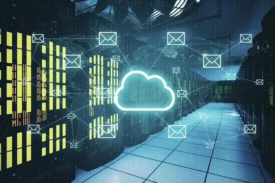 Connected cloud data concept