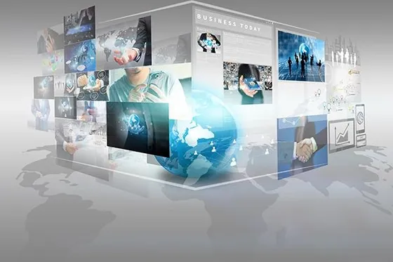 Social media content on screens